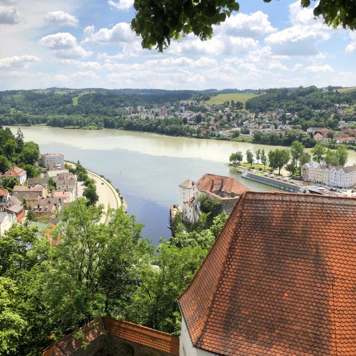 Zusammenfluss von Donau, Inn und Ilz